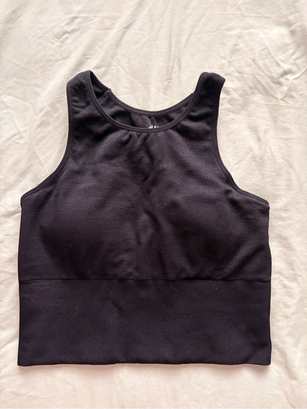 H&M Black Ribbed Crop Tank Top